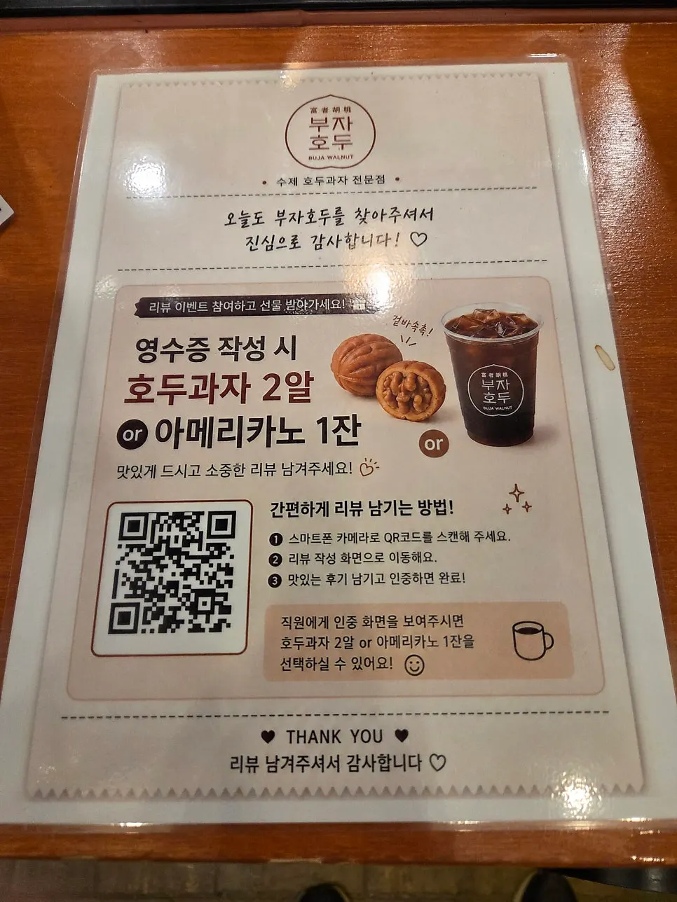 Receipt review event information