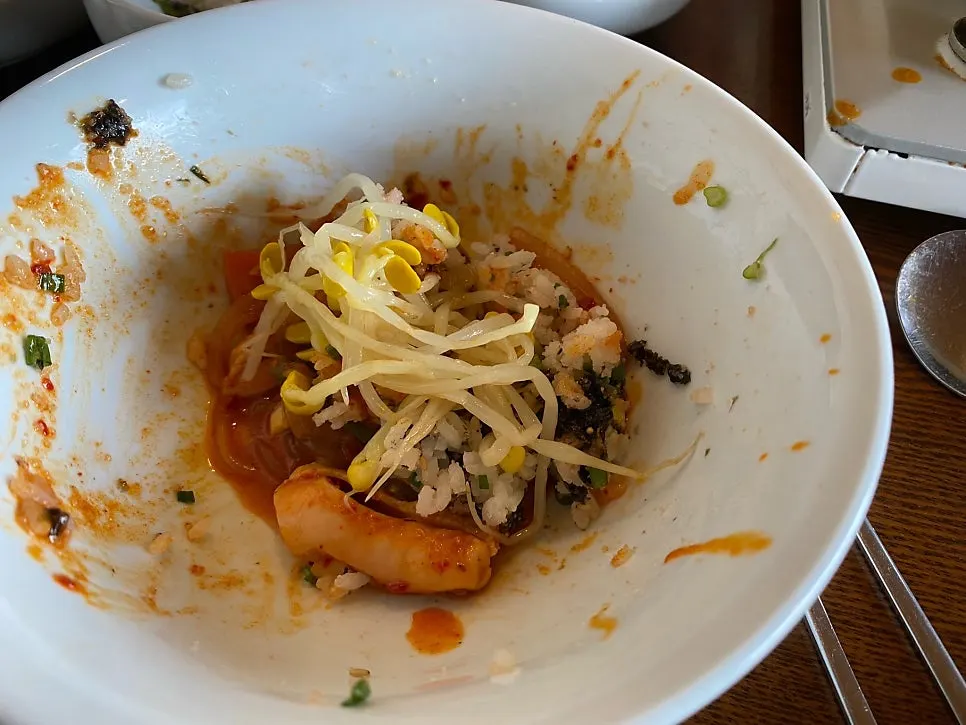 Egg rice mixed with dakbokkeumtang broth
