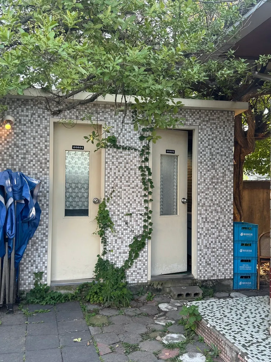 Detail of the hanok-style exterior