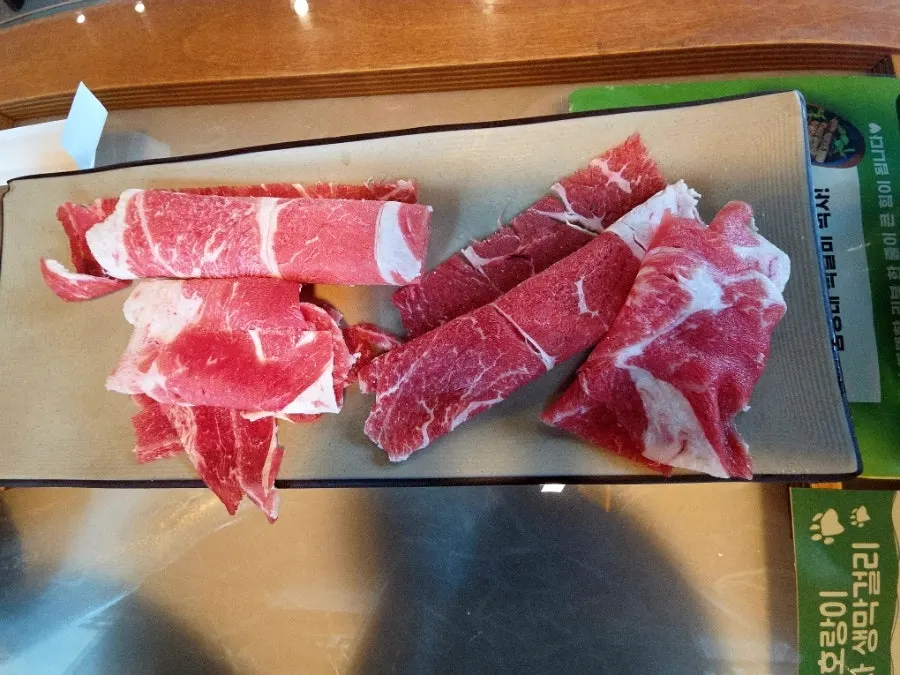 Plate of shabu-shabu beef