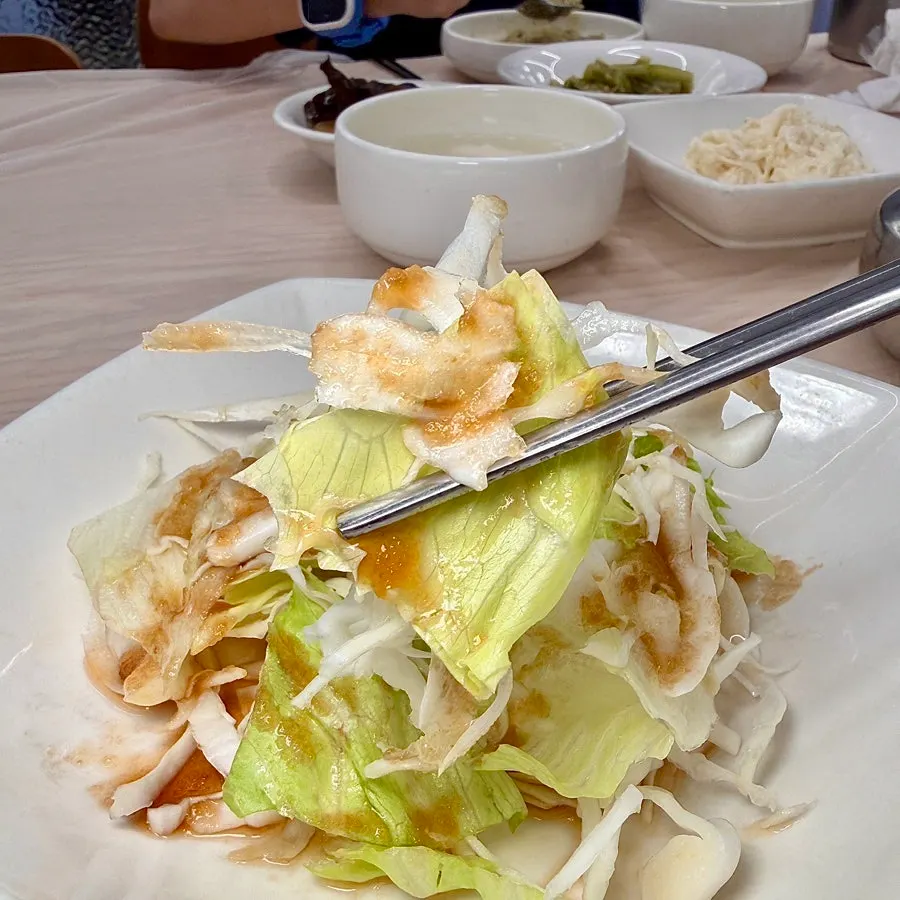 A plate of lightly seasoned side dishes