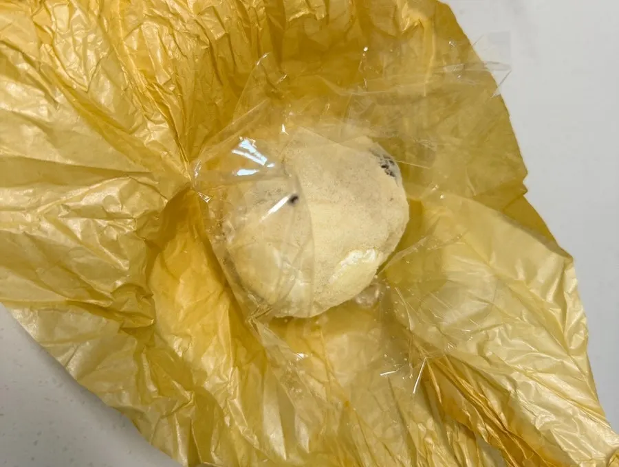 Mochi with a whole gold kiwi inside