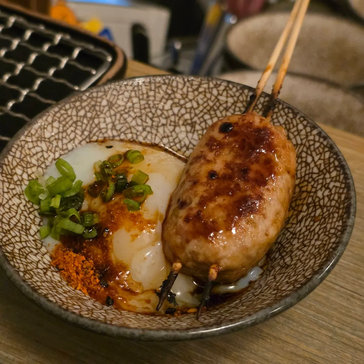 Salted chicken wing skewer