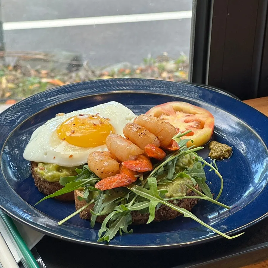 Guacamole open sandwich, a standout brunch dish