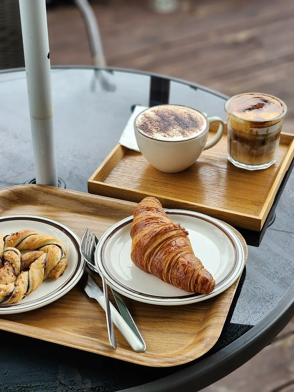 Coffee and outdoor scenery at Yard café