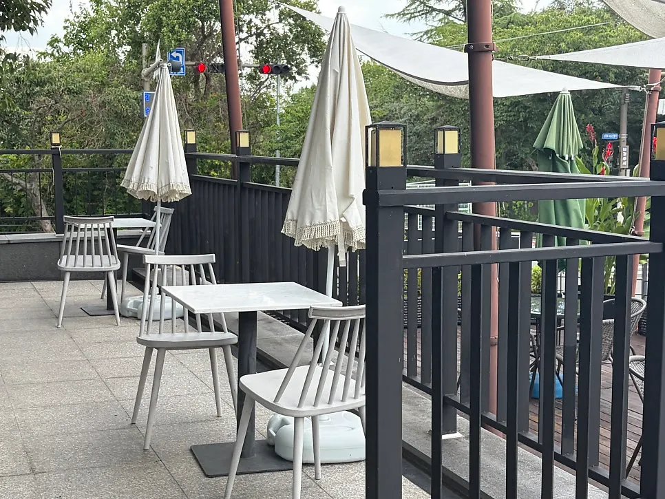 Yard café interior and outdoor terrace