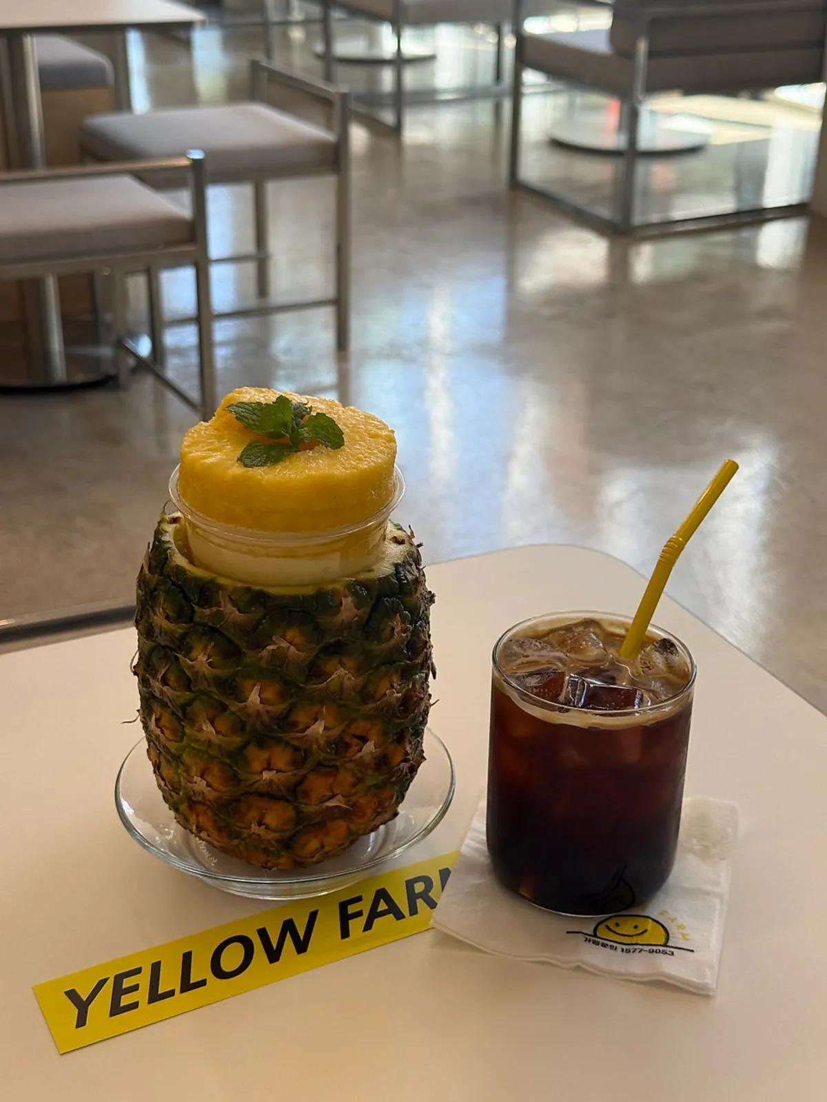 Featured photo of the pineapple smoothie at Yellow Farm Gyeongju