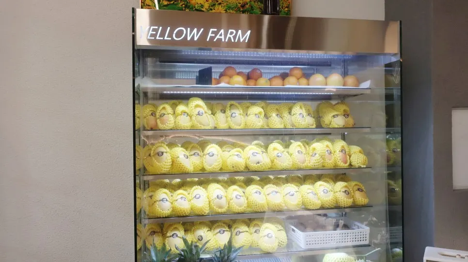Mangoes displayed in one corner of the café
