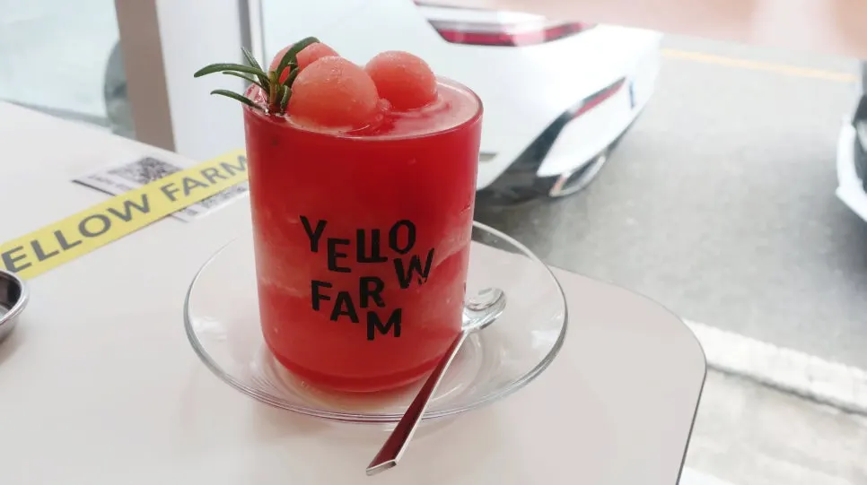 A glass of premium high-sweetness watermelon juice