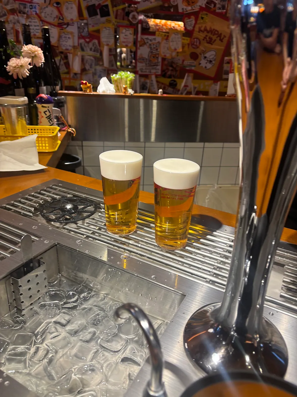A full glass of Sapporo draft beer