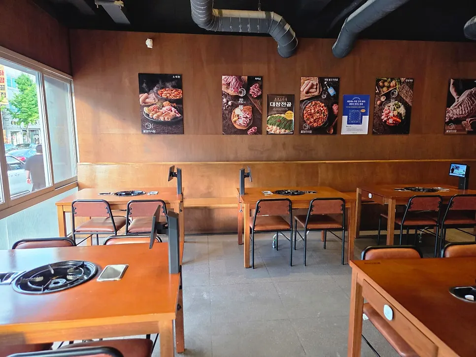 Group seating area inside the barbecue restaurant