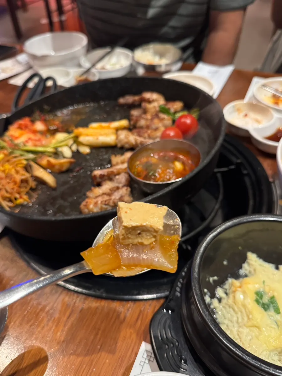 Doenjang jjigae with a clear, refreshing broth