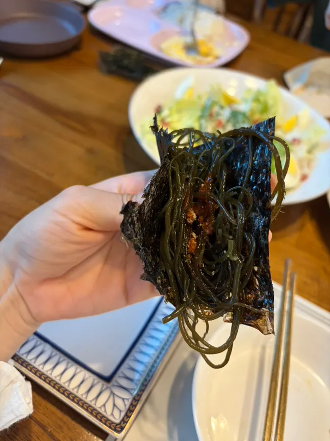 간이 세지 않은 한정식 요리 클로즈업