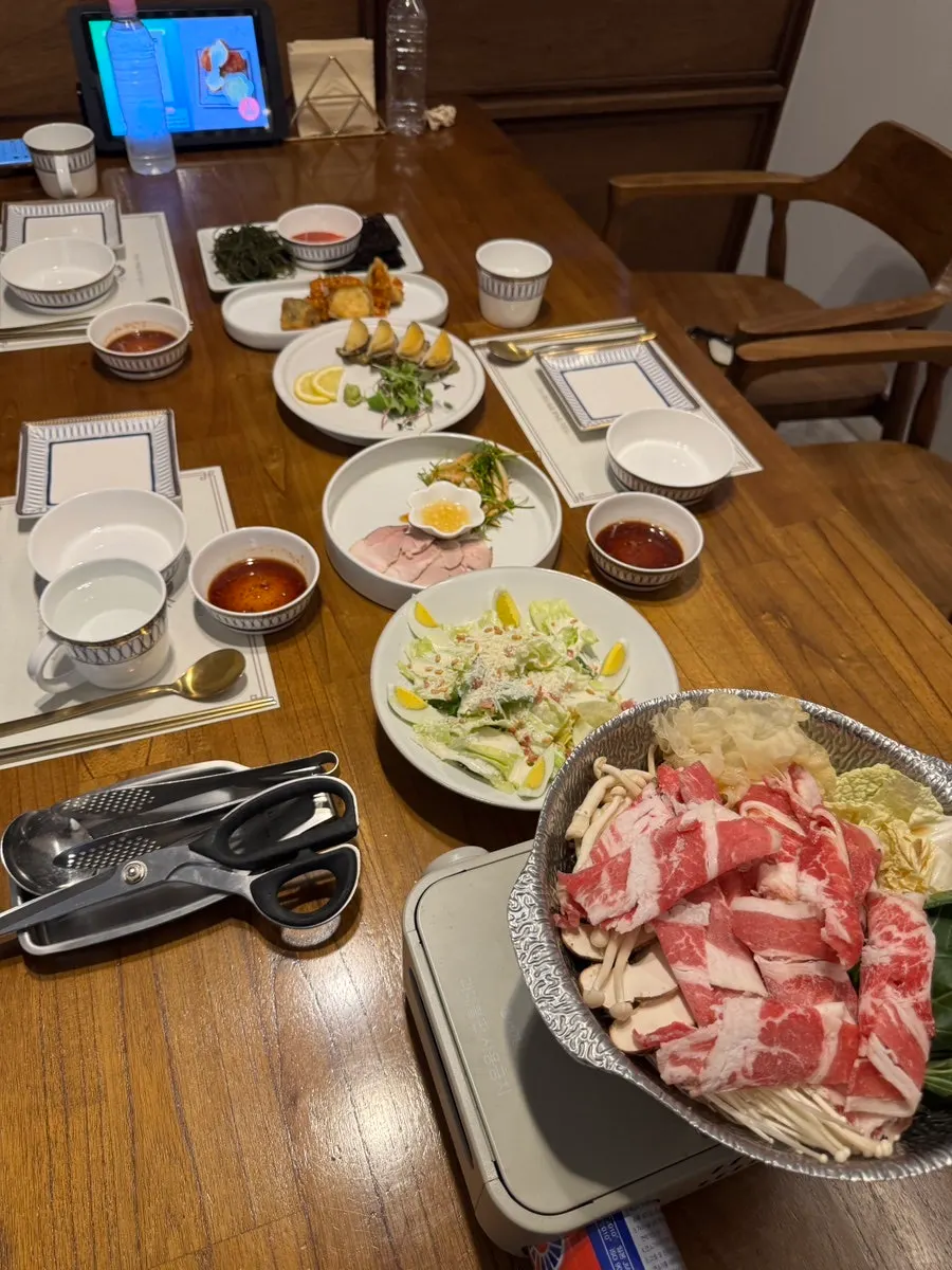 Full view of the table at Bapeul Jitda Gyeongsan Main Branch after the meal