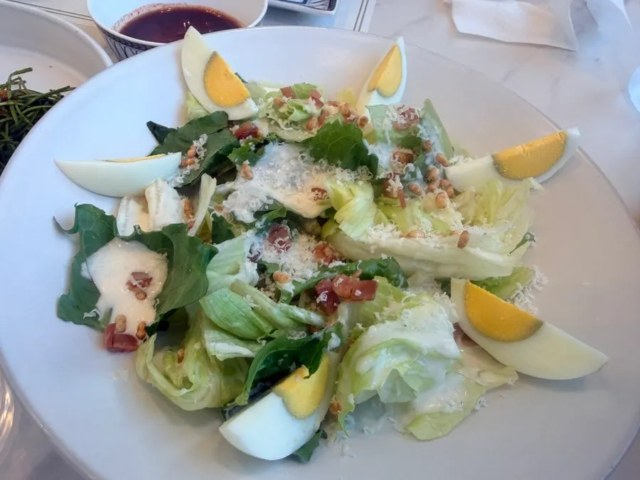 Table filled with dishes for two