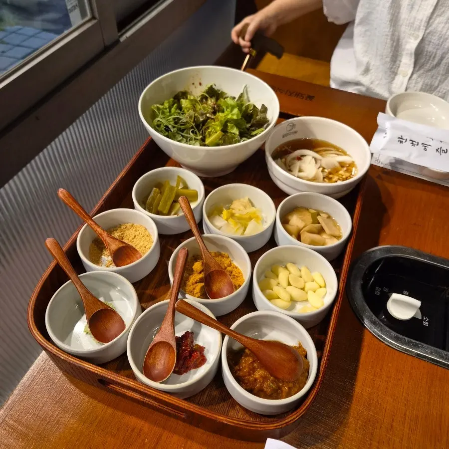 Dining hall with tables spaced comfortably apart