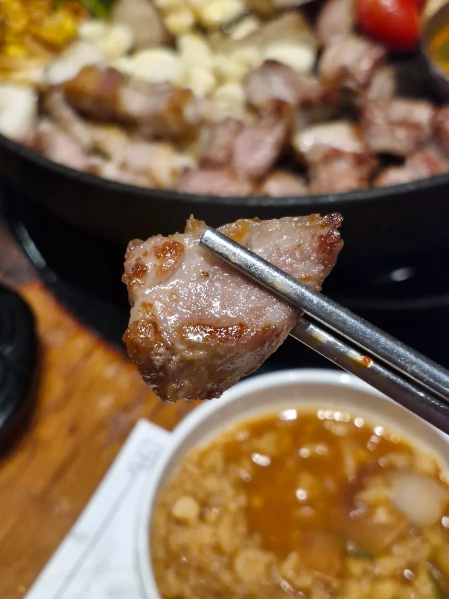 A thick piece of premium pork neck