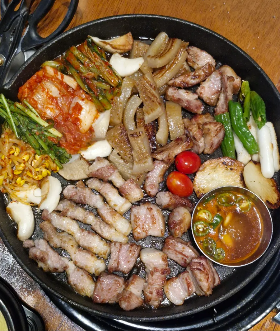 Stone pot full of doenjang sul-bap