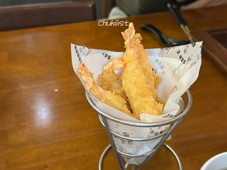 Shrimp tempura ideal for sharing between two