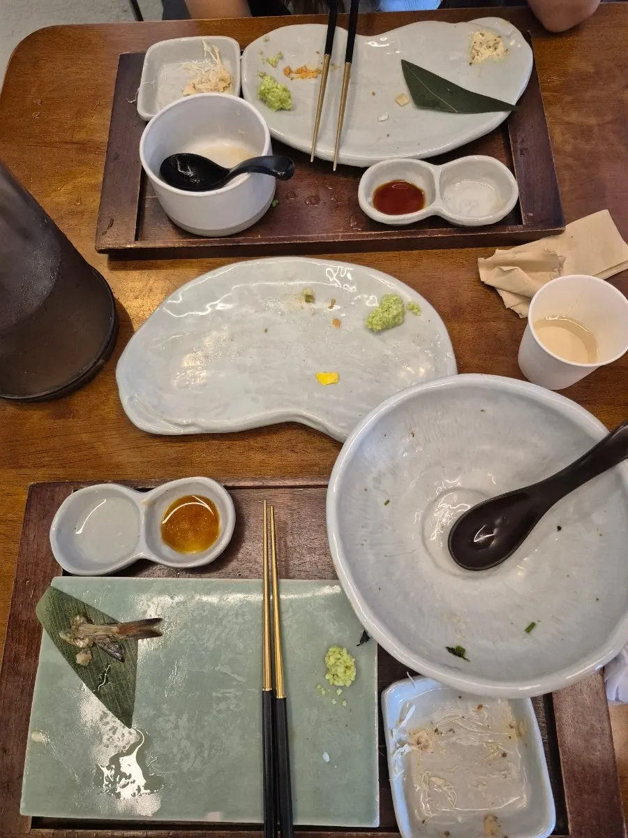 Empty dishes after the meal