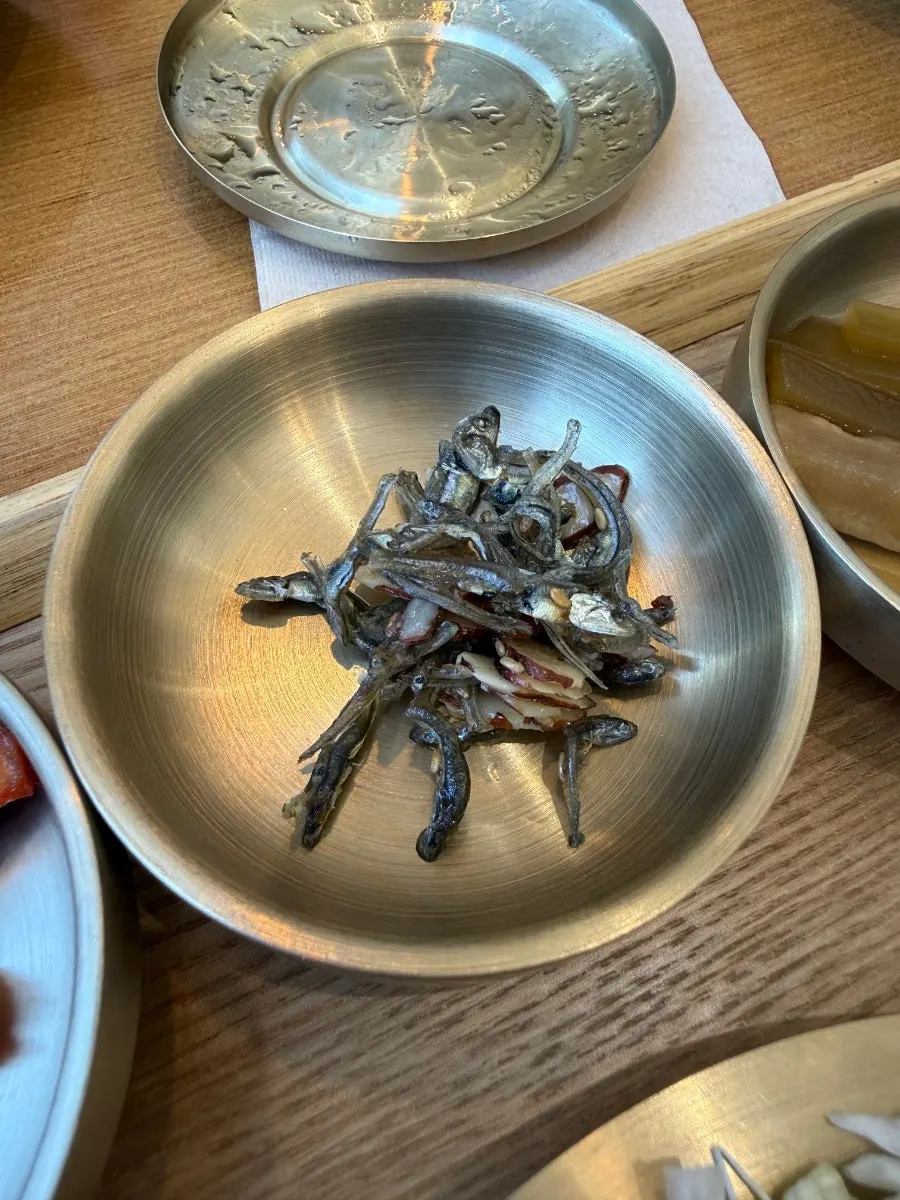 Full spread of the Korean set meal