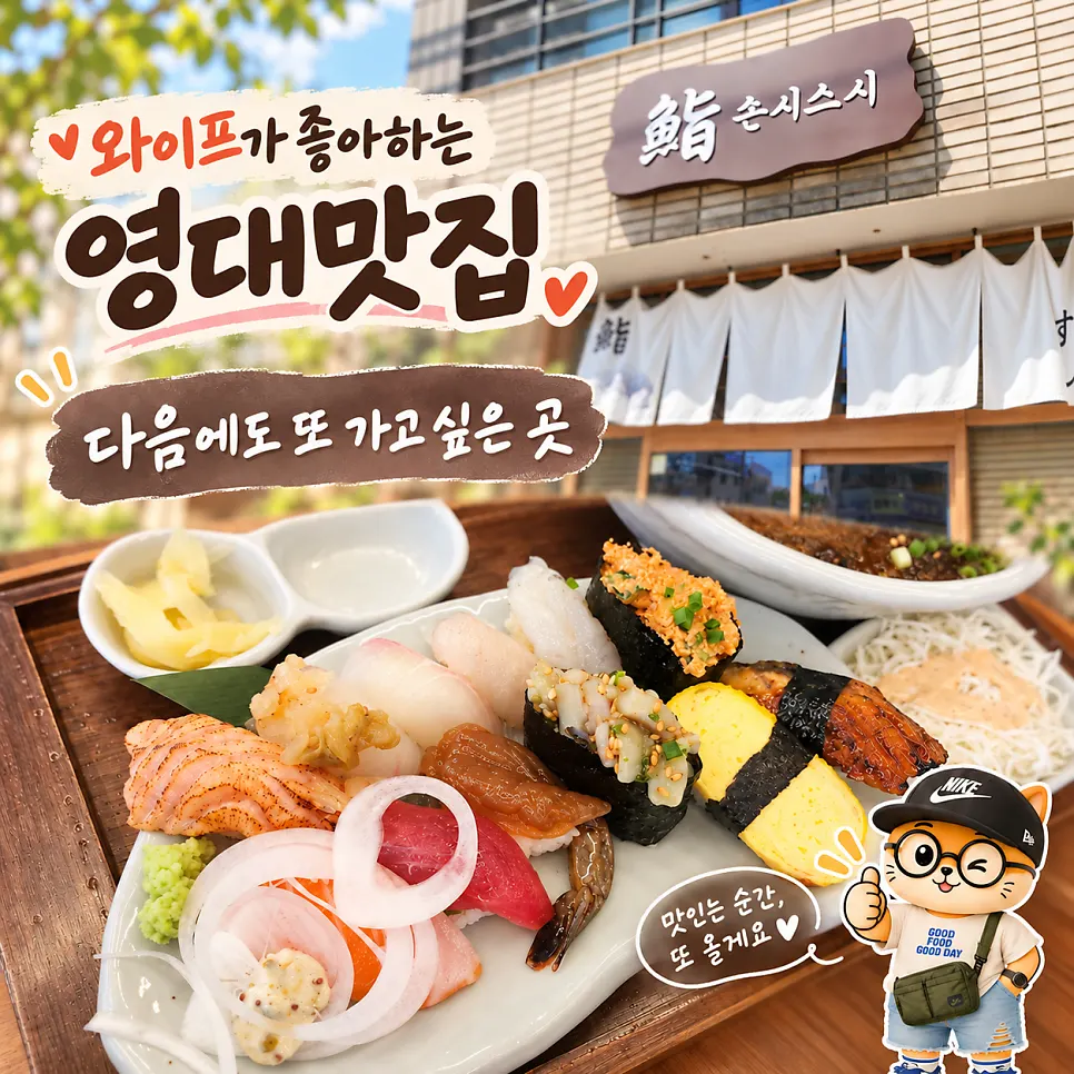 부부 둘이 먹은 손시스시 점심 상차림 마무리