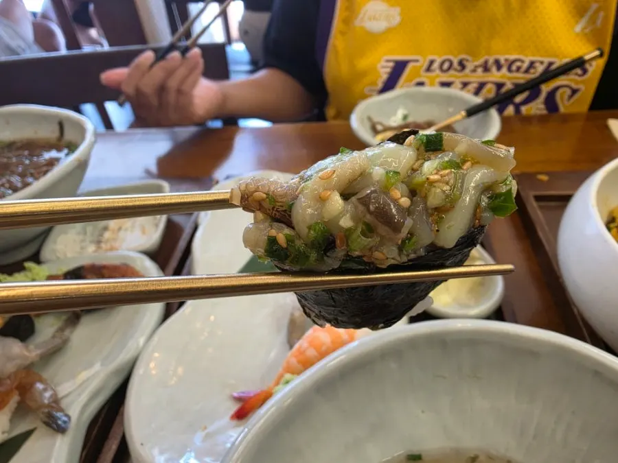 Close-up of the premium aged nigiri