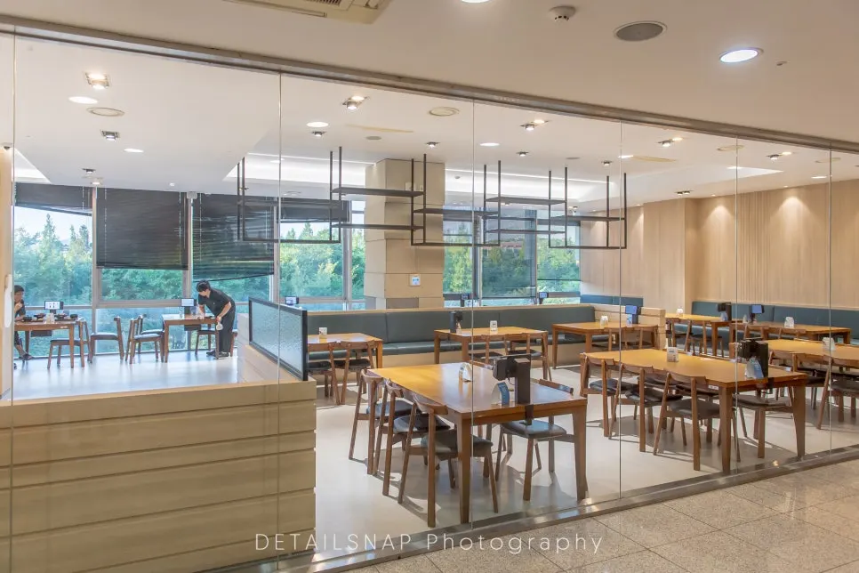 View of the Cafe Dongi entrance inside Yeungnam University's Cheonma Art Center