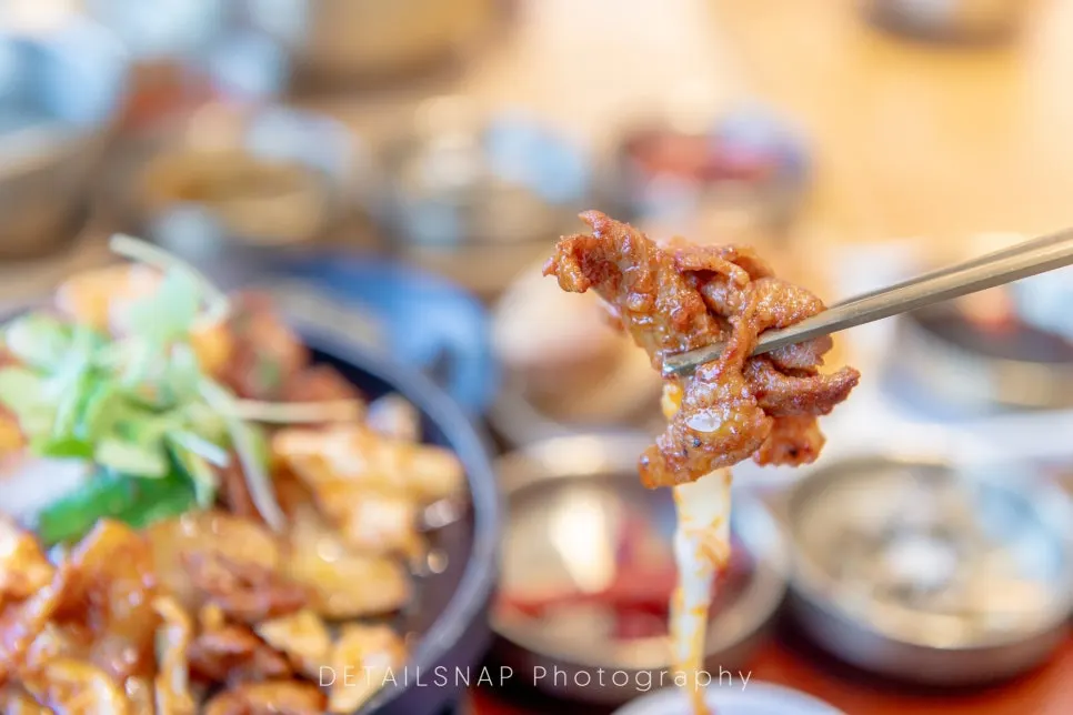Close-up of sauce-coated grilled pork