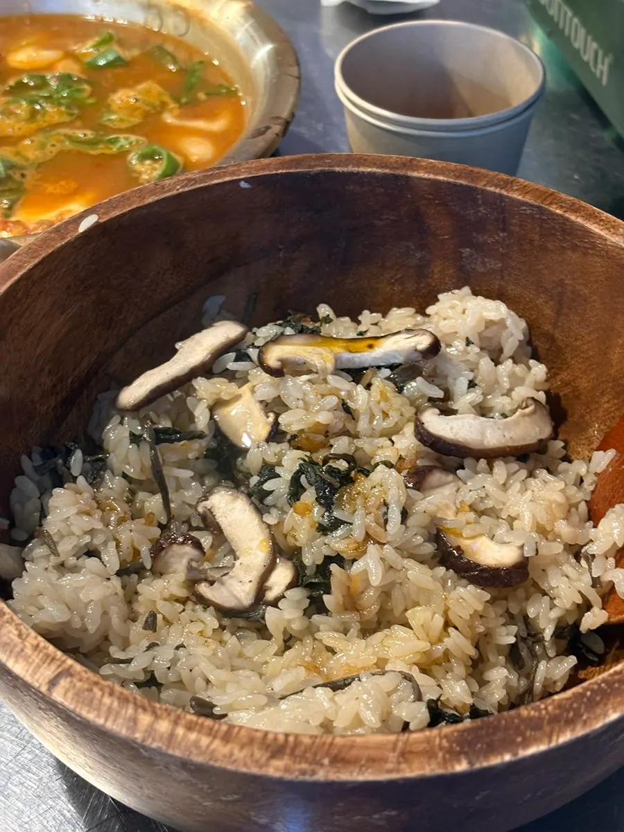 Special rice with gondre and shiitake mushrooms