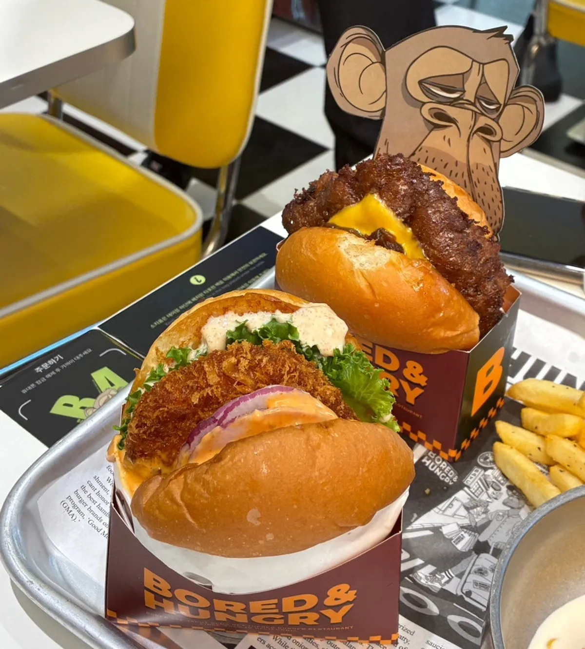 Full spread of burgers at Bored & Hungry Mapo