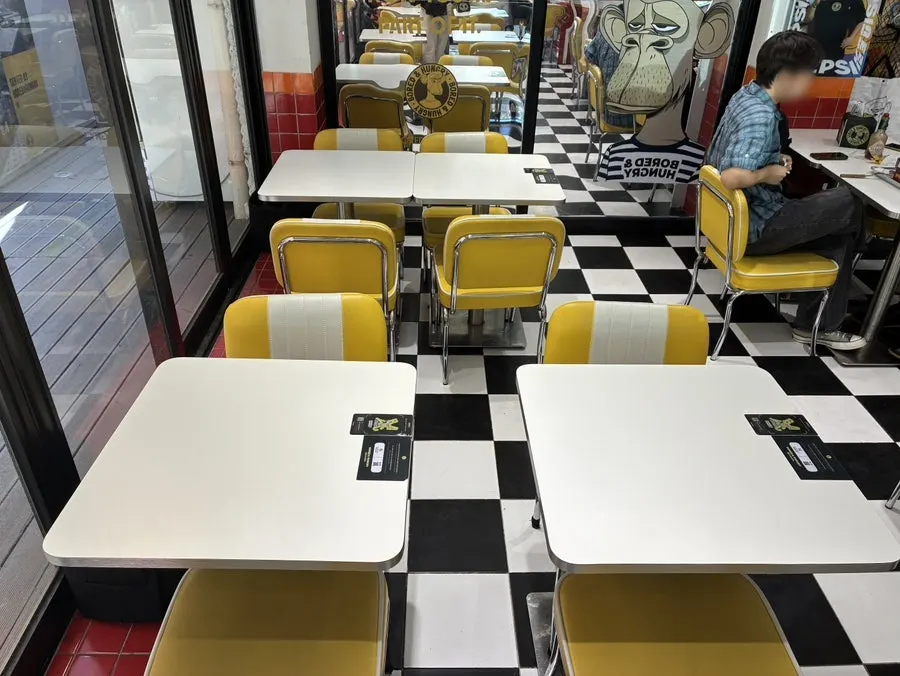 Interior seating for 2 and 4 guests