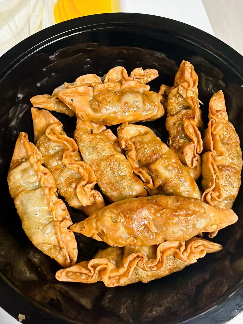 Gyeryonggak's 10-piece fried dumplings, takeout container