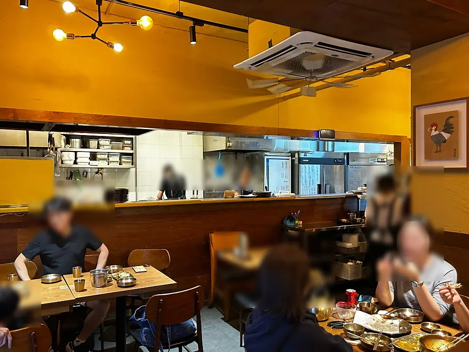 View of the table seating inside Gyeryugwan