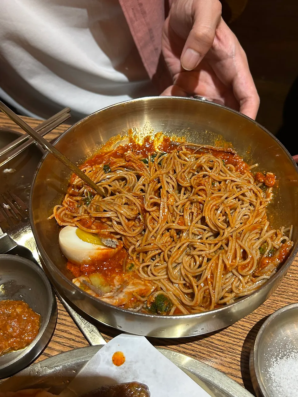 Mixed doenjang meat makguksu