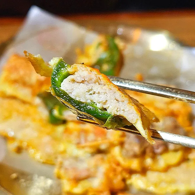 Cross-section of the spicy chicken balls