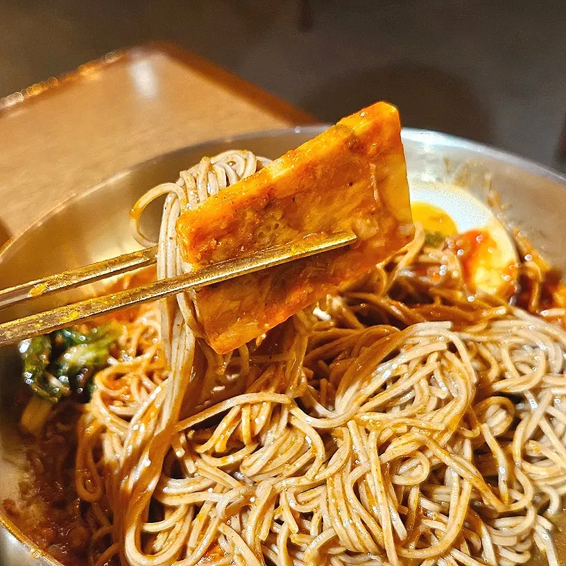 Mixed meat doenjang makguksu noodles