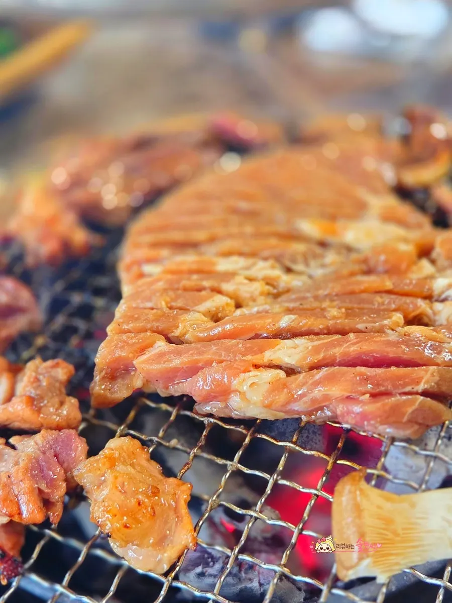 Close-up of sweet seasoned pork galbi