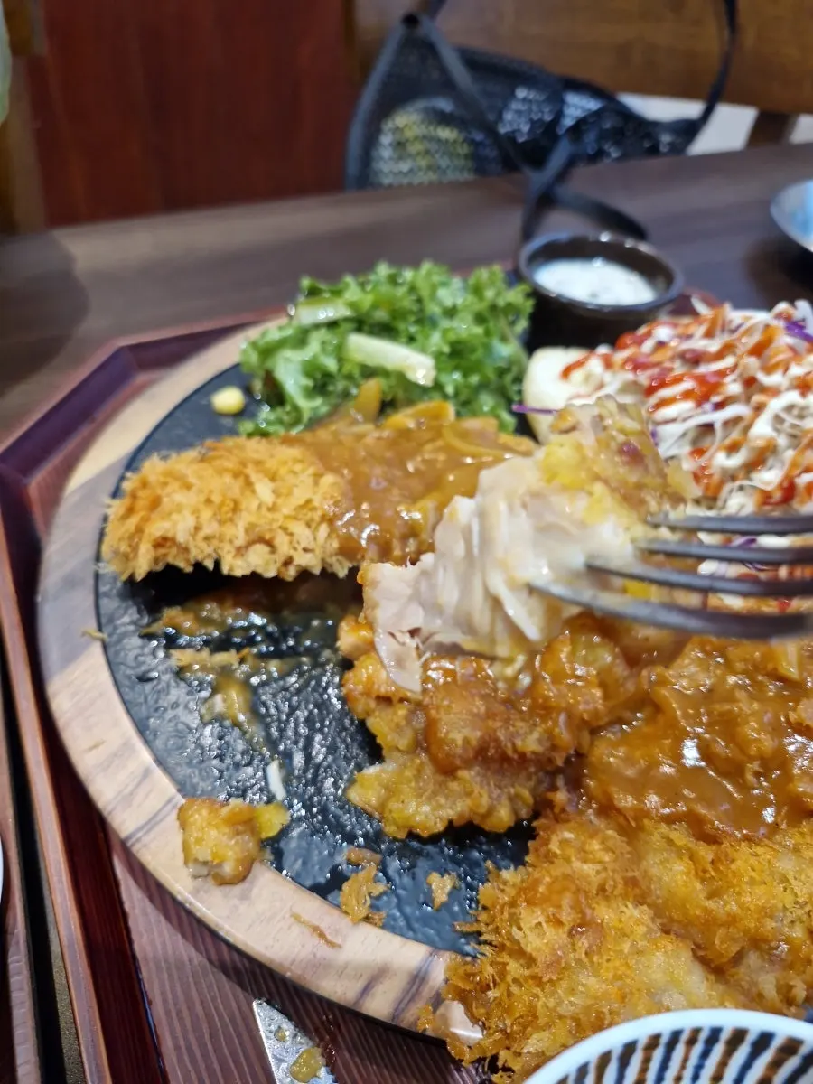 Juicy interior of the chicken cutlet