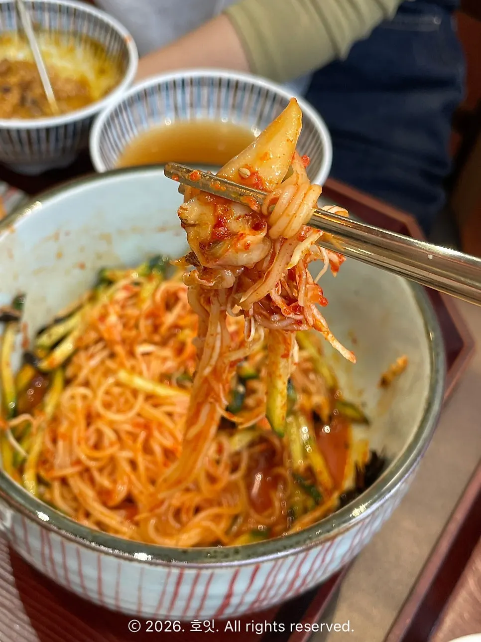 Cabbage salad served alongside the meal