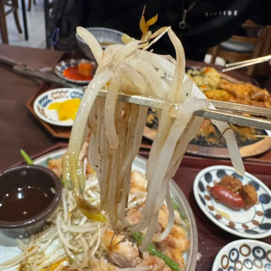 Miso Crispy Steaki rice set served with side dishes and rice