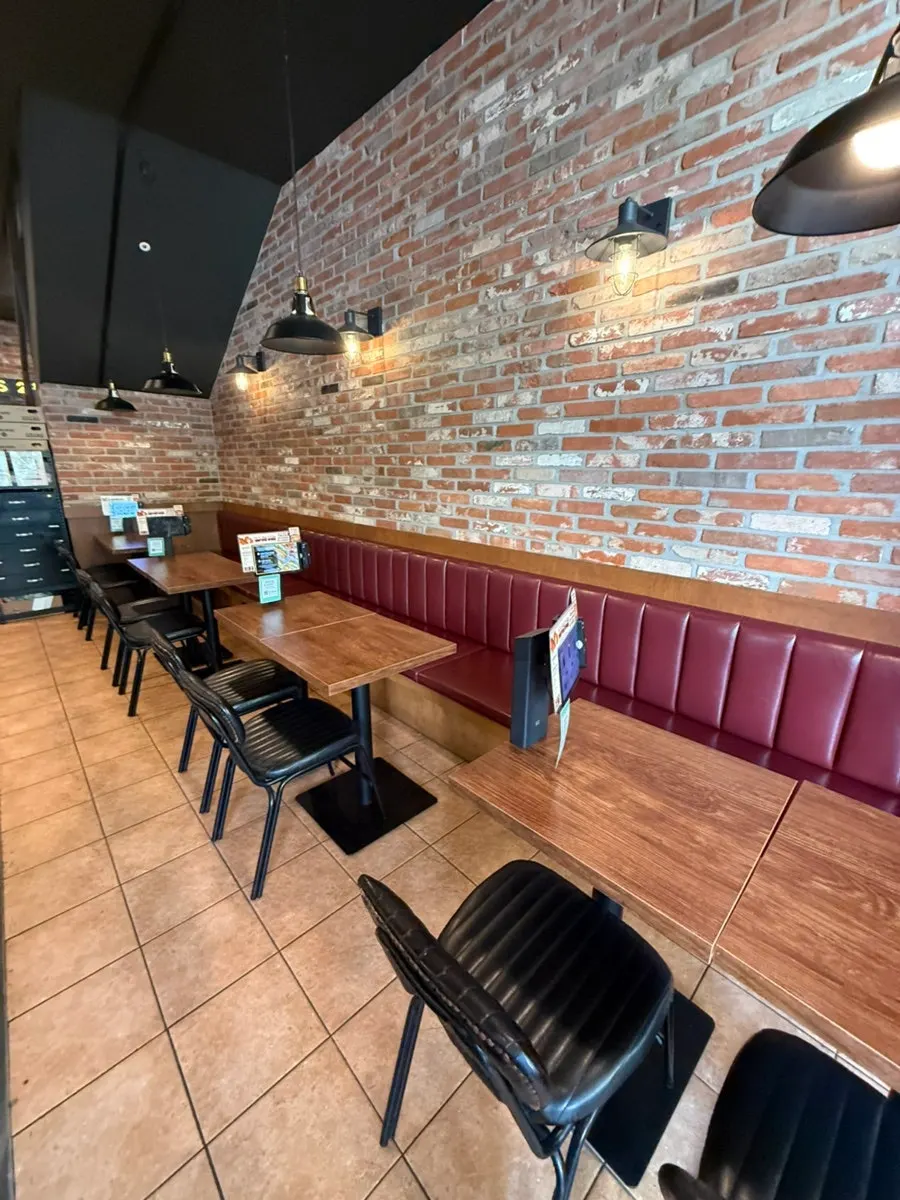 Clean handmade burger restaurant interior