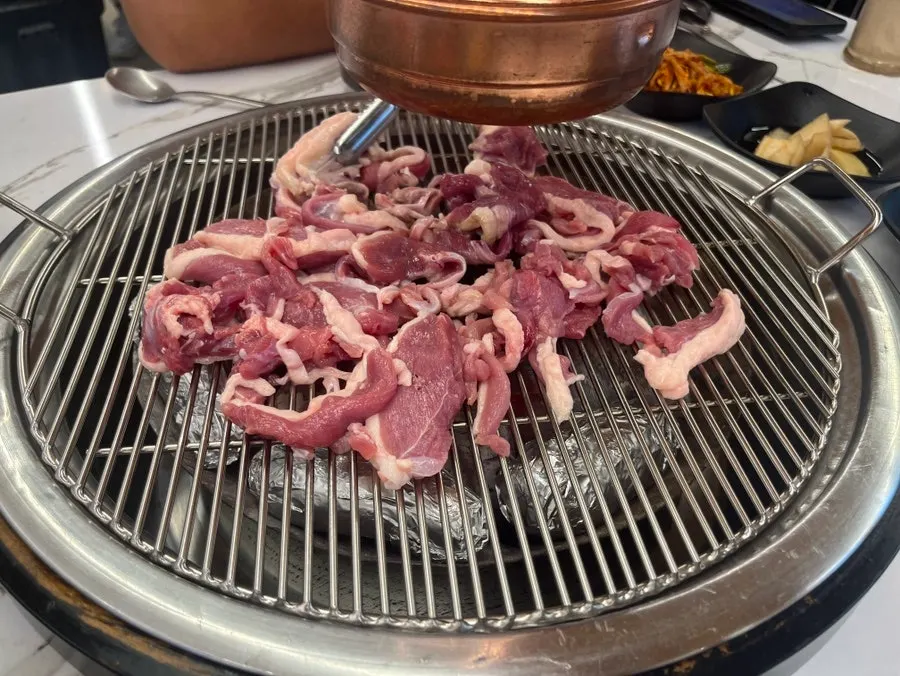결과 윤기가 보이는 생오리고기