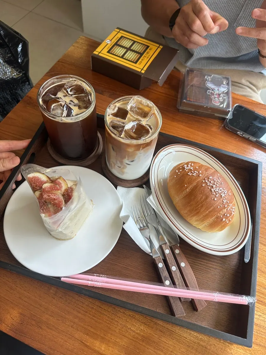Display of various cream cakes