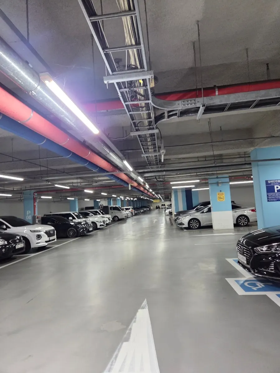 Restaurant entrance with underground parking lot