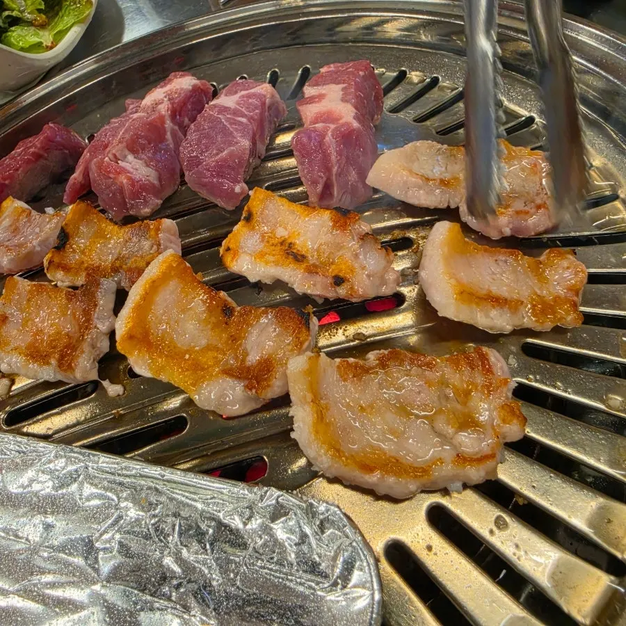 Appetizingly cooked pork belly