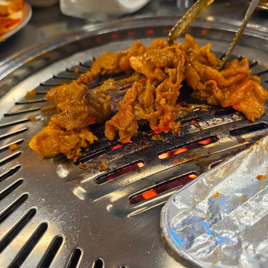 A plate of gochujang charcoal bulgogi