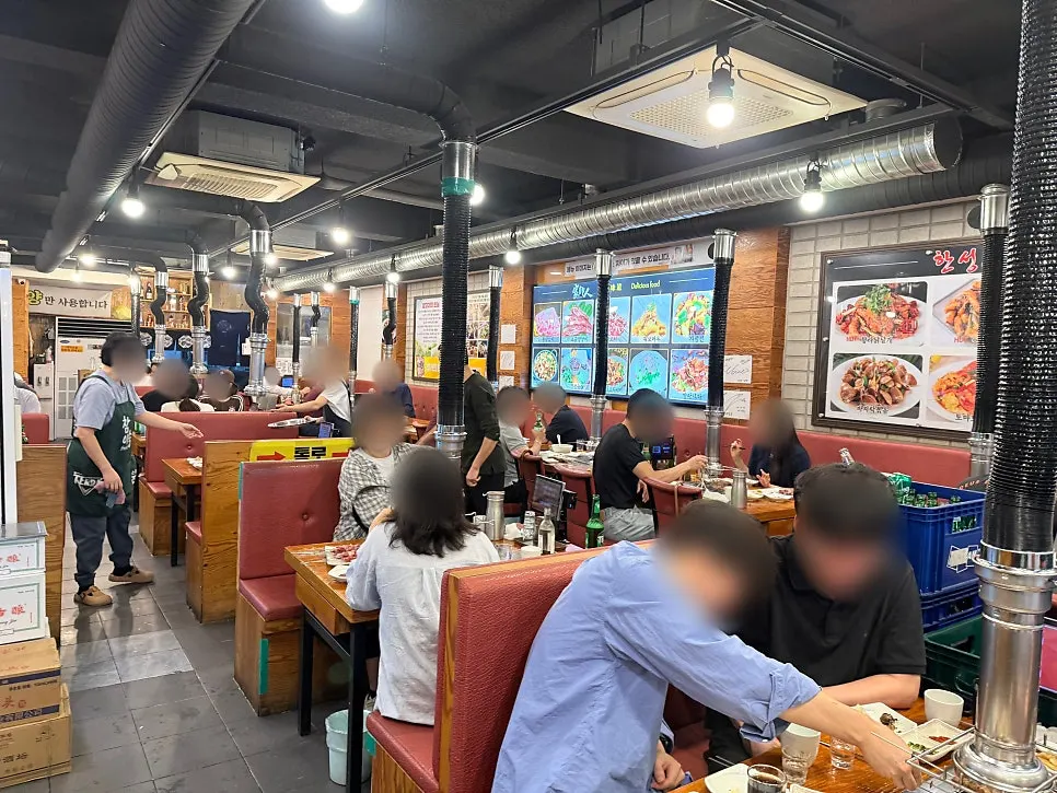 Restaurant interior for grilling lamb skewers at the table