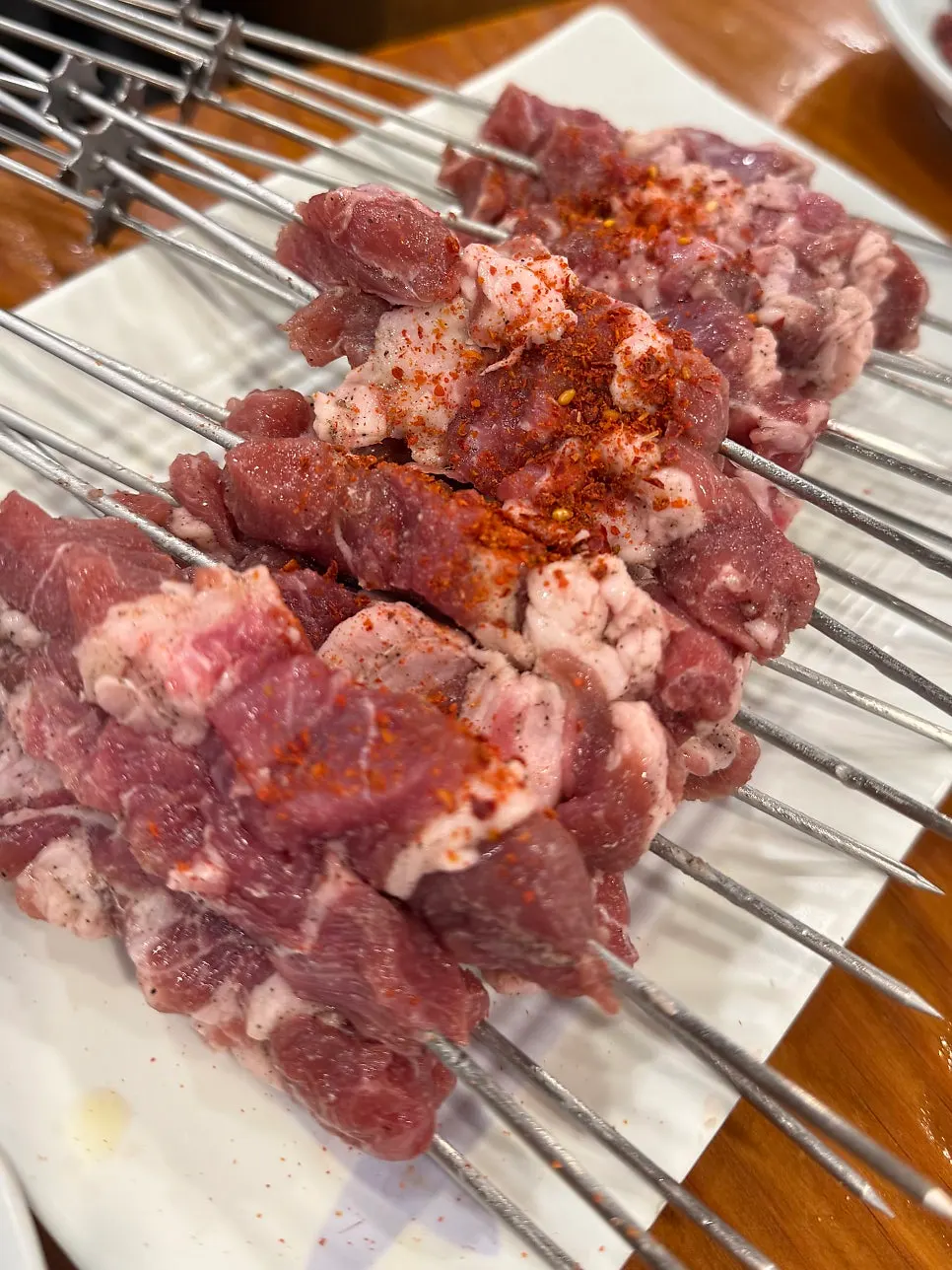 Lamb skewers and Chinese dishes ordered together