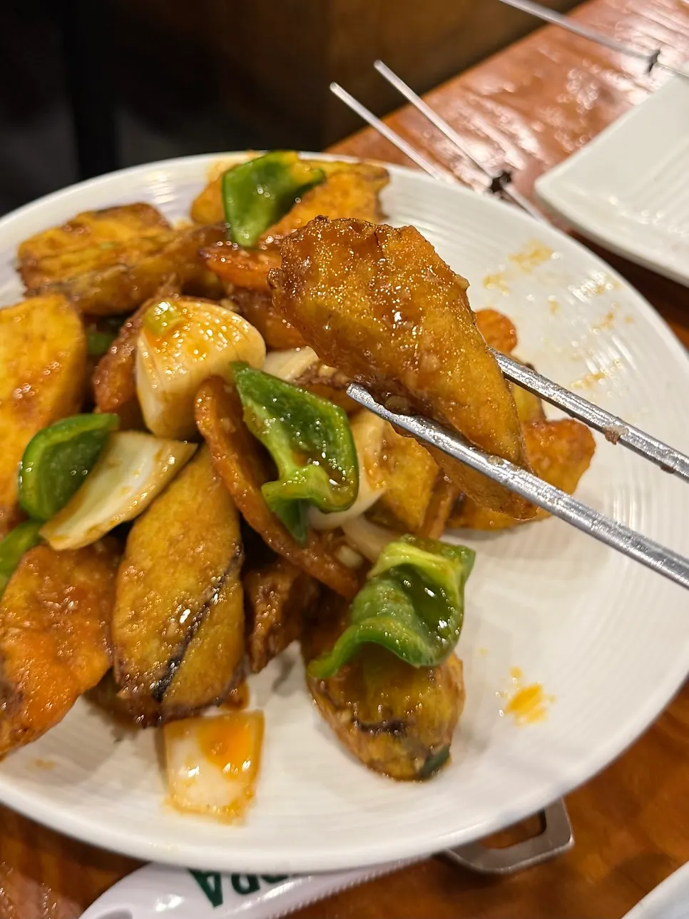 Jisanseon with eggplant, potato, and green pepper